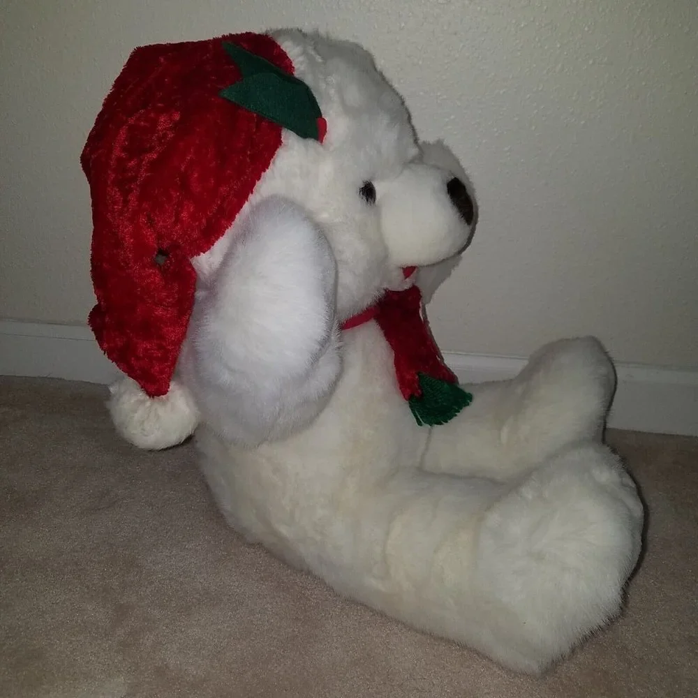 VTG JC Penney Holiday Collection White Teddy Plush 18